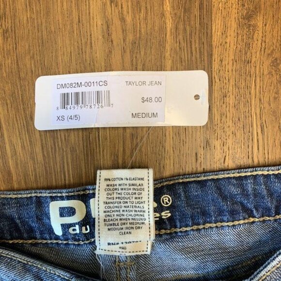 PEEK Distressed Blue Denim Jeans Girls XS 4-5 4T 5T NEW Taylor Dungarees NWT - Picture 4 of 5